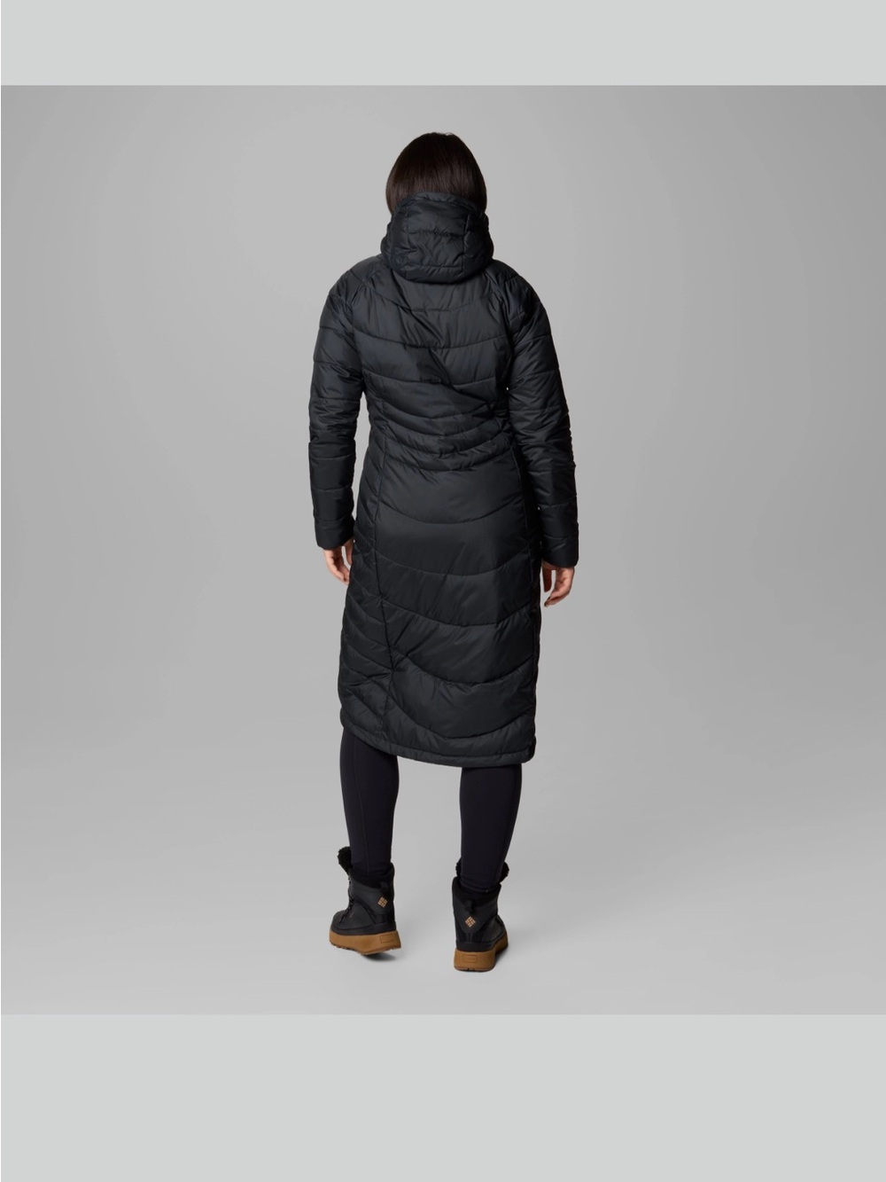 Columbia Black Long Puffer Jacket with Hood - Picture 2 of 7